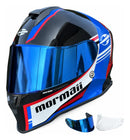 Capacete Personalizado Mormaii Fechado Preto/vermelho/azul Brilho
