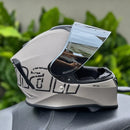 Capacete Moto Fechado Masculino Mormaii Cinza Fosco Titanium Viseira Prata Selo Inmetro