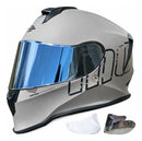 Capacete Moto Fechado Masculino Mormaii Cinza Fosco Titanium Viseira Prata Selo Inmetro