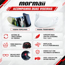 Capacete Moto Fechado Masculino Mormaii Cinza Fosco Titanium Viseira Prata Selo Inmetro